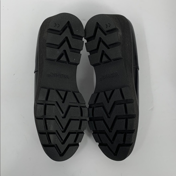 Vionic Willa Wedge loafers black leather platform lug sole chunky women new 8.5 - Picture 7 of 8